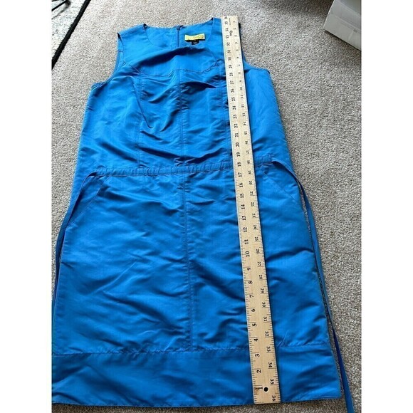 SOCA by St John Women Blue Polyester Sheath Dress Cinch Waist Ties Size Small - Picture 4 of 10